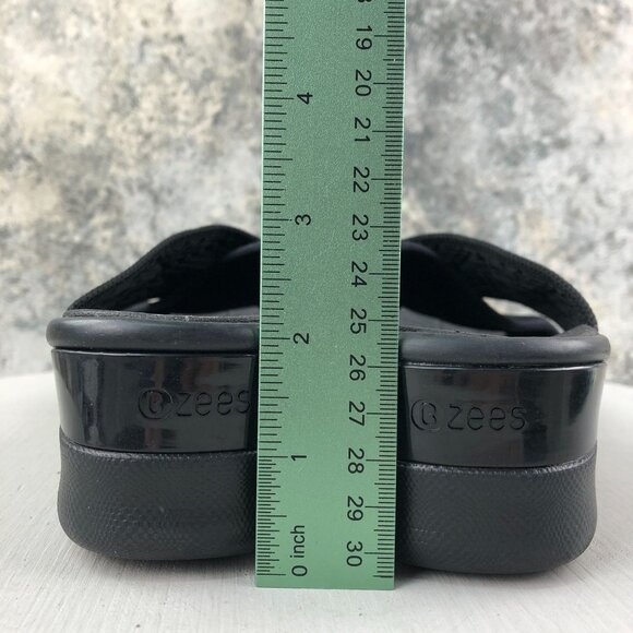 BZees Women's Size 8.5M Sundance Black Fabric Open Toe Slip On Wedge Sandals - Picture 7 of 14